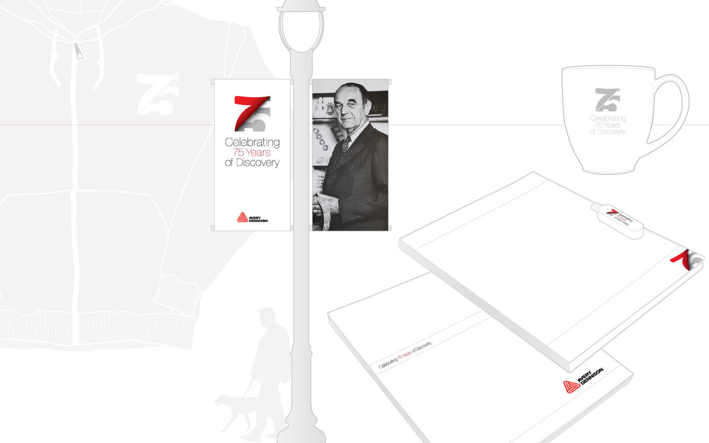 Avery Dennison 75th anniversary identity guideline graphics